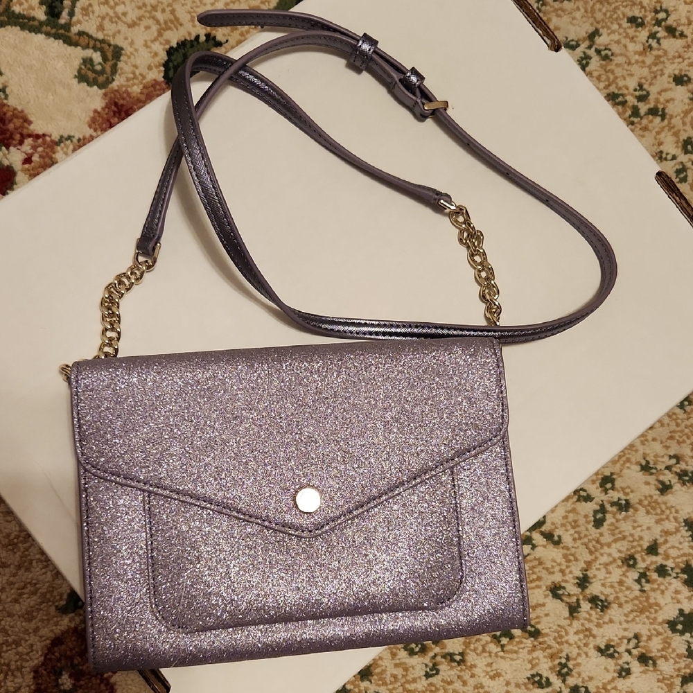 Kate Spade Purple Glitter Clutch